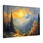 Tableaux Paysage de montagne avec arbres et nuages