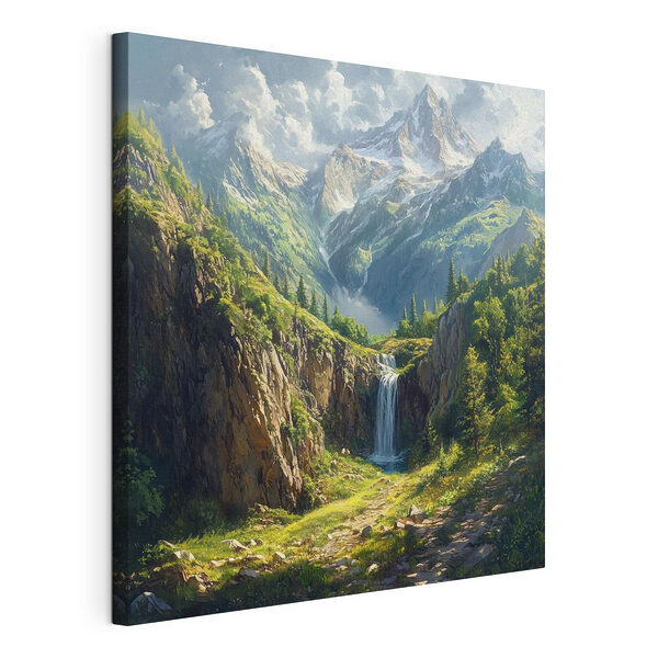 Tableaux Chute d'eau dans une montagne