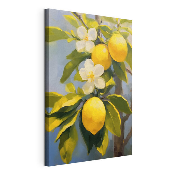 Peinture de citrons et de fleurs sur un arbre Tableaux Peinture de citrons et de fleurs sur un arbre