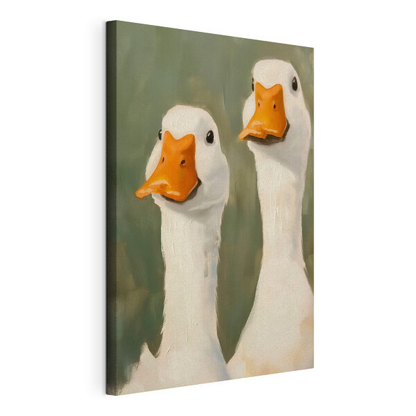 Peinture de deux canards blancs Tableaux Peinture de deux canards blancs