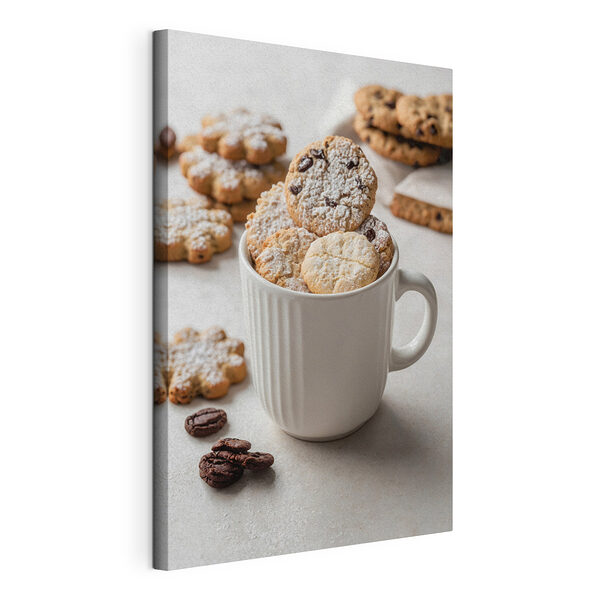 Coupe de biscuits avec du sucre en poudre Tableaux Coupe de biscuits avec du sucre en poudre