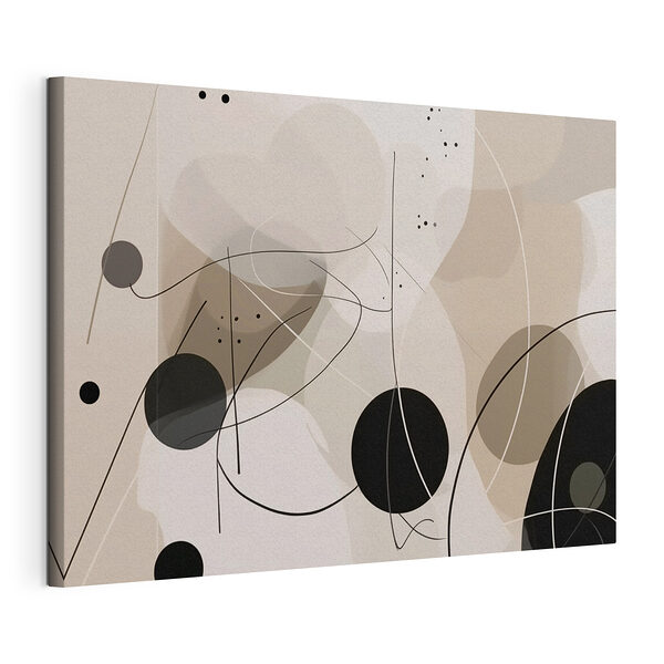 Tableaux Cercles et lignes en noir et blanc