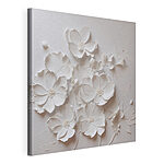 Tableaux Fleur blanche sur une surface blanche