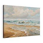 Tableaux Peinture de vagues s'écrasant sur une plage