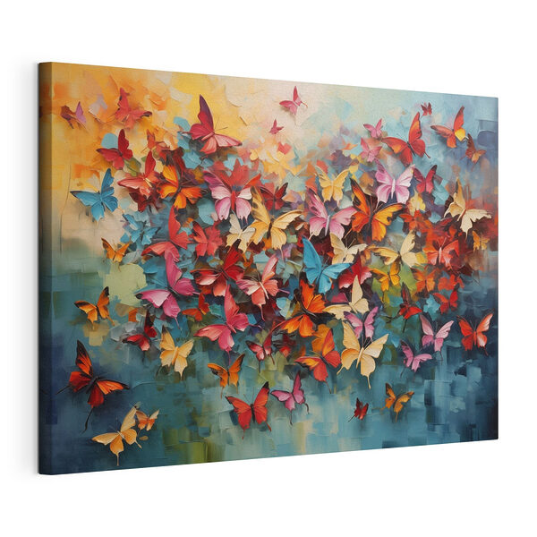 Groupe de papillons sur fond bleu Tableaux Groupe de papillons sur fond bleu