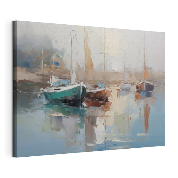 Peinture de bateaux dans un port Tableaux Peinture de bateaux dans un port