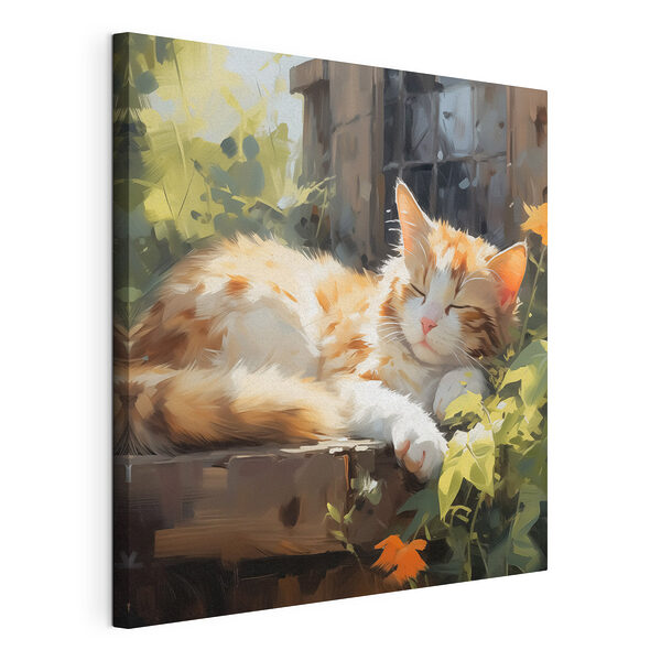 Tableaux Chat couché sur une corniche