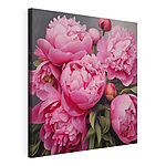 Tableaux Pivoines roses en fleurs dans des teintes douces