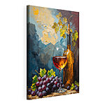 Tableaux Peinture d'une bouteille de vin et d'un verre de vin