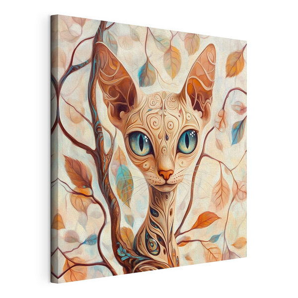 Tableaux Chat avec un tatouage sur la tête