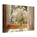 Tableaux Bouquet de marguerites dans un vase en verre