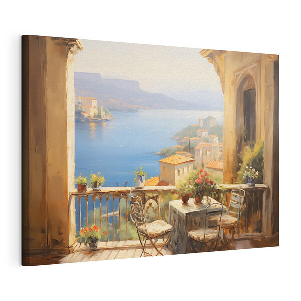 Peinture d'un balcon donnant sur un plan d'eau Tableaux Peinture d'un balcon donnant sur un plan d'eau