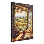 Tableaux Fenêtre avec vue sur un vignoble et pot de confiture