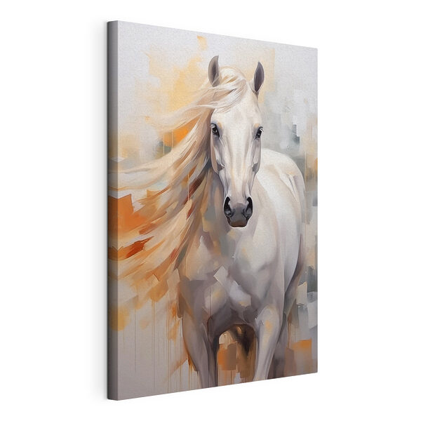 Peinture d'un cheval blanc Tableaux Peinture d'un cheval blanc