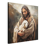 Tableaux Peinture d'un homme tenant un agneau