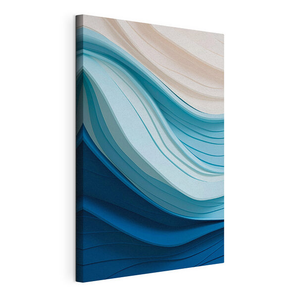 Tableaux Lignes ondulées bleues et blanches