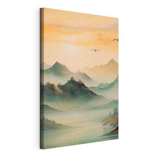 Tableaux Oiseaux volant au-dessus des montagnes