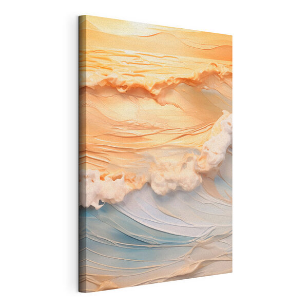 Tableaux Des vagues douces embrassent des teintes chaudes et tranquilles