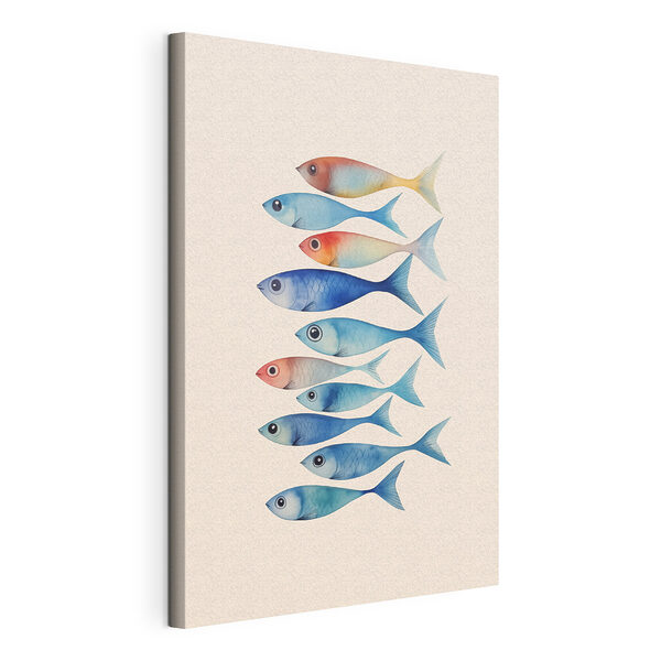 Groupe de poissons de couleurs différentes Tableaux Groupe de poissons de couleurs différentes