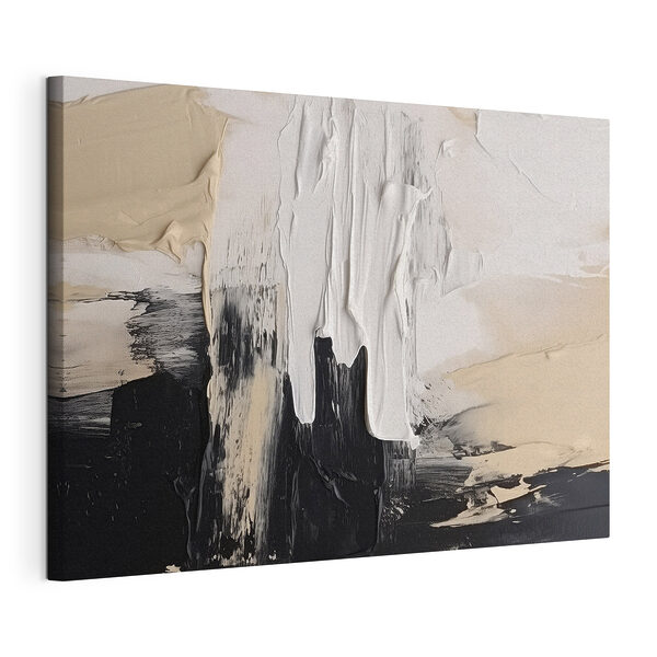 Tableaux Peinture blanche et noire sur une surface blanche