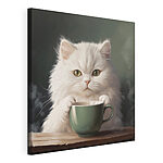 Tableaux Chat tenant une tasse
