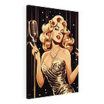 Tableaux Femme chantant dans un microphone