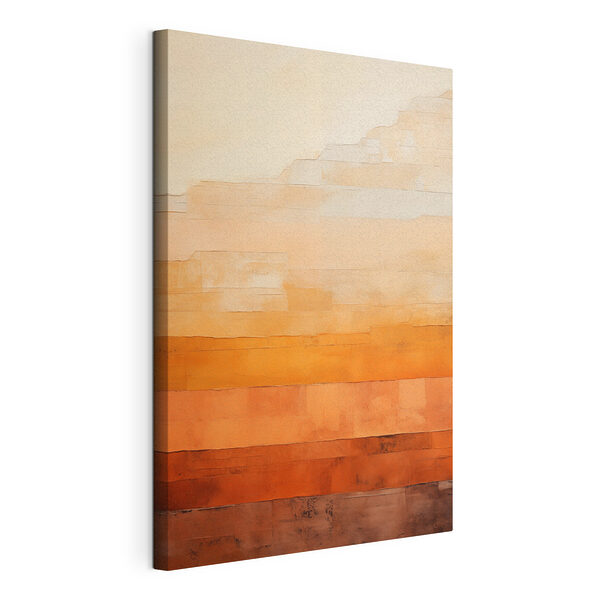 Tableaux Mur à rayures orange et blanches