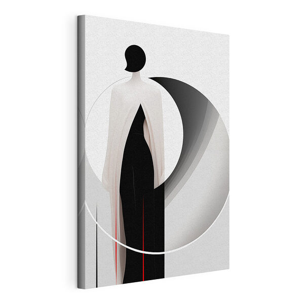 Femme portant une robe noire et blanche Tableaux Femme portant une robe noire et blanche
