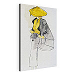 Tableaux Peinture d'une femme portant un chapeau jaune