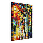 Tableaux Peinture d'un couple s'embrassant sous un parapluie