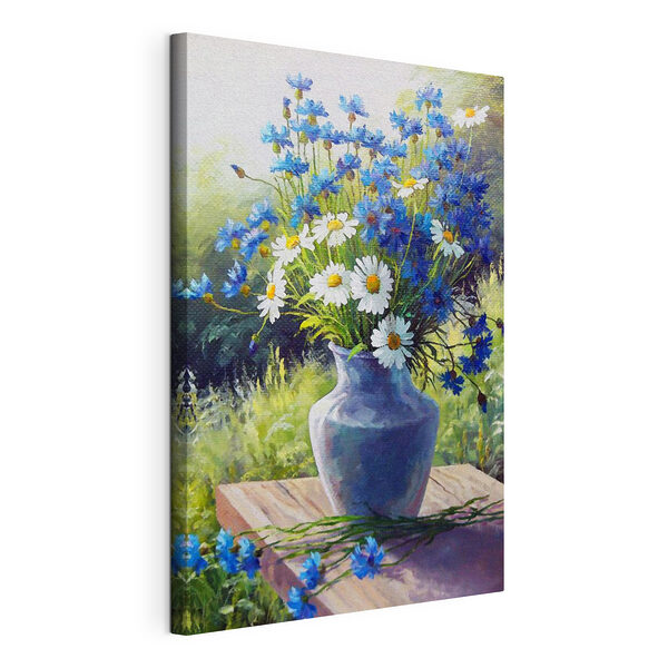 Bleuets et marguerites dans un vase Tableaux Bleuets et marguerites dans un vase