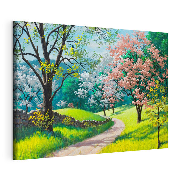Tableaux Groupe d'arbres aux fleurs roses