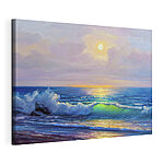 Tableaux Peinture d'une plage avec des vagues