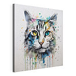 Tableaux Chat vibrant aux yeux colorés