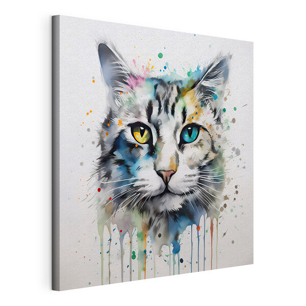 Chat vibrant aux yeux colorés Tableaux Chat vibrant aux yeux colorés