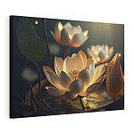 Tableaux Le lotus illuminé fleurit dans l'obscurité