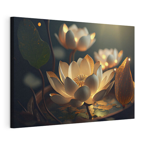 Le lotus illuminé fleurit dans l'obscurité Tableaux Le lotus illuminé fleurit dans l'obscurité