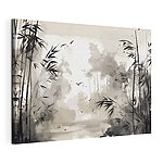 Tableaux Image de bambou en noir et blanc