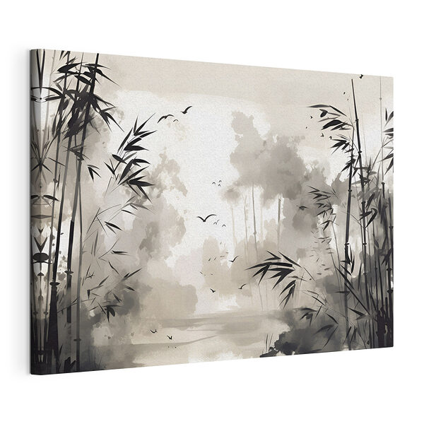 Tableaux Image de bambou en noir et blanc