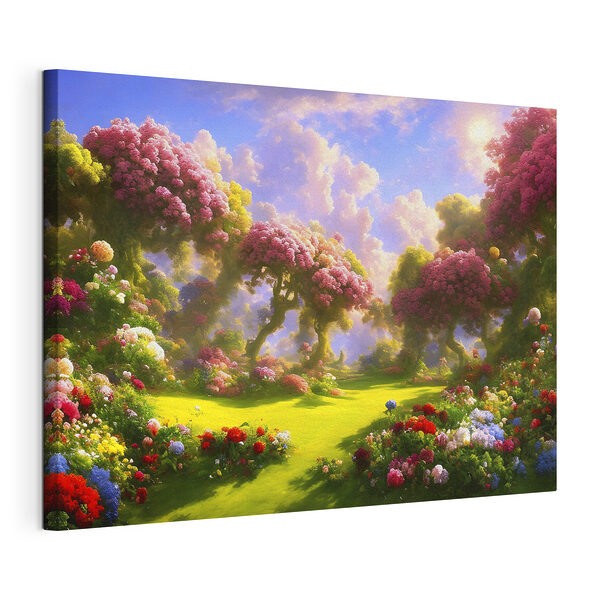 Jardin enchanté aux fleurs éclatantes Tableaux Jardin enchanté aux fleurs éclatantes