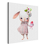 Tableaux Lapin fleuri avec une friandise