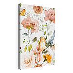 Tableaux Oiseau et fleurs sur fond blanc
