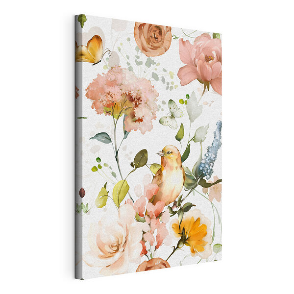 Tableaux Oiseau et fleurs sur fond blanc (UGS : s36116) Tableaux Tableaux Oiseau et fleurs sur fond blanc (UGS : s36116)