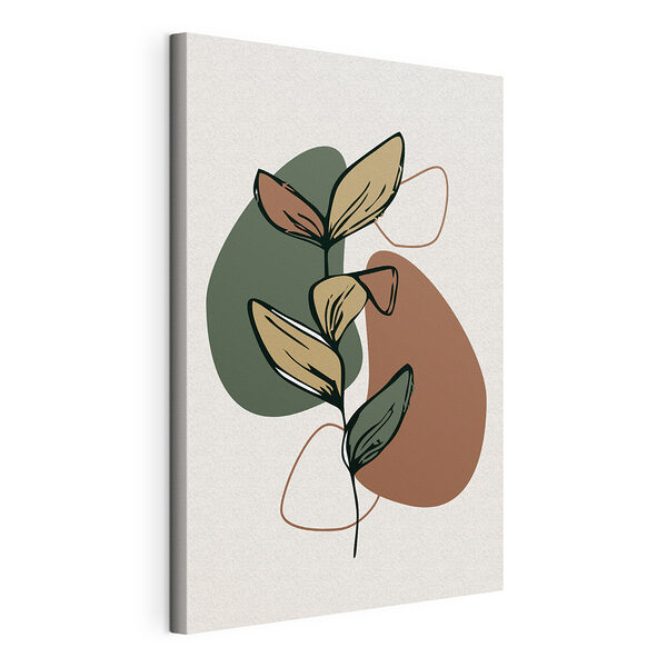 Plante abstraite sur des formes terreuses Tableaux Plante abstraite sur des formes terreuses
