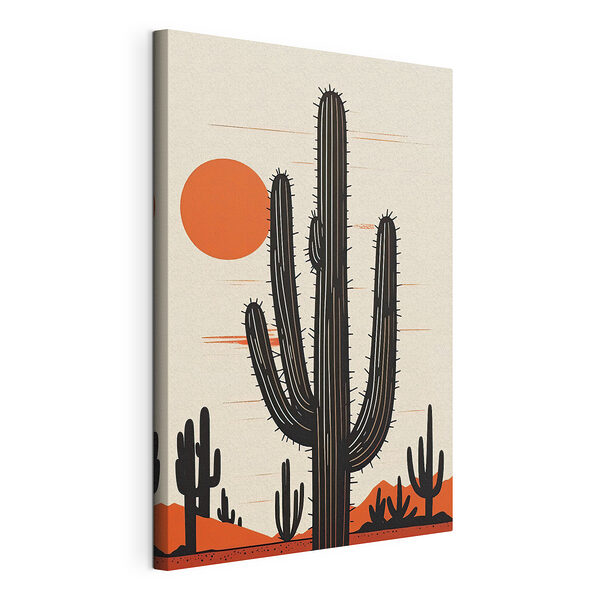 Cactus avec un soleil en arrière-plan Tableaux Cactus avec un soleil en arrière-plan