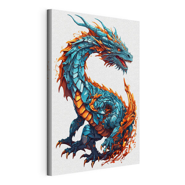 Dragon bleu et orange Tableaux Dragon bleu et orange