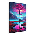 Tableaux Arbre sur lequel pousse une fleur rose