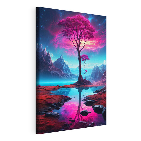 Tableaux Arbre sur lequel pousse une fleur rose