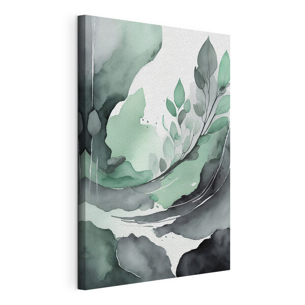 Feuilles abstraites avec des tons verts doux Tableaux Feuilles abstraites avec des tons verts doux