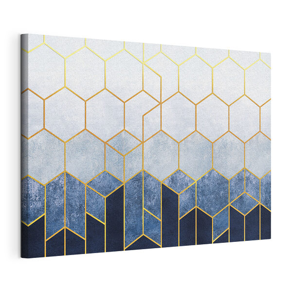 Motif d'hexagones bleus et blancs Tableaux Motif d'hexagones bleus et blancs